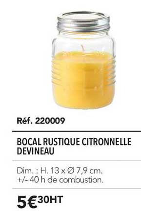 bocal rustique citronnelle devineau