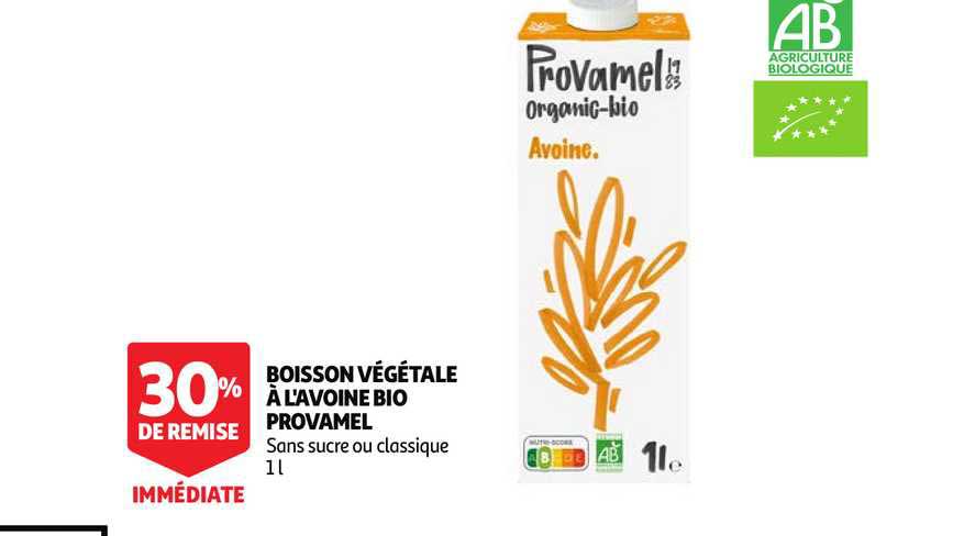 boisson végétale à l'avoine bio provamel