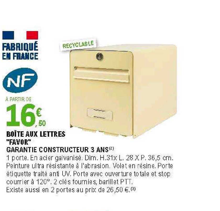 boîte aux lettres "favor"