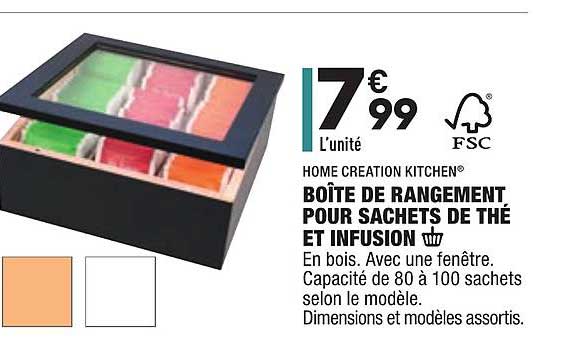 Boîte De Rangement Pour Sachets De Thé Et Infusion Home Creation Kitchen