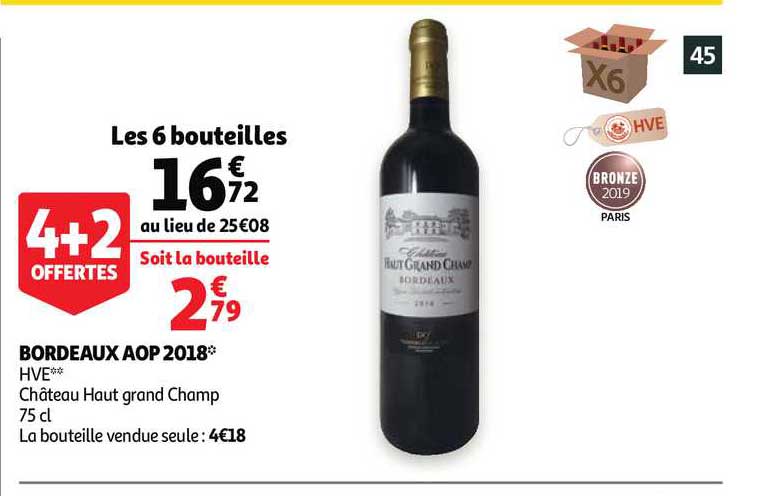 bordeaux aop 2018 hve château haut grand champ