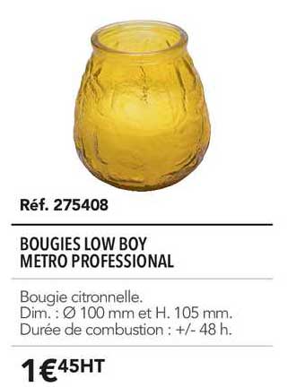 bougies low boy metro professional