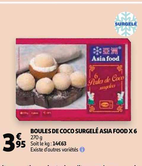 boules de coco surgelé asia food x6