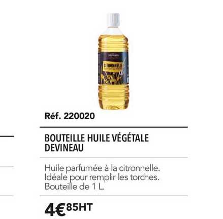 bouteille huile végétale devineau