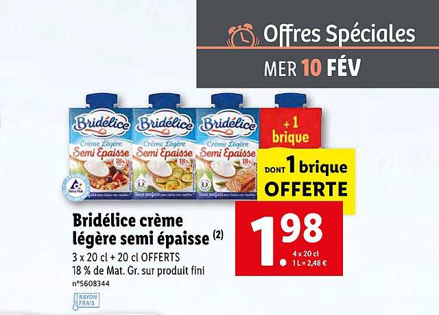 Bridélice Crème Légère Semi épaisse