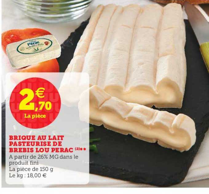 brique au lait pasteurisé de brebis lou perac