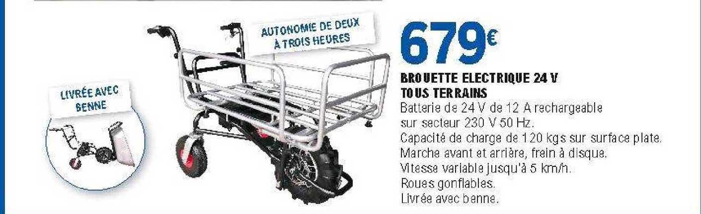 brouette électrique 24v tous terrains