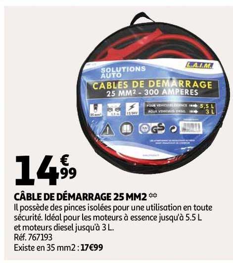 câble de démarrage 25 mm2 l.a.i.m