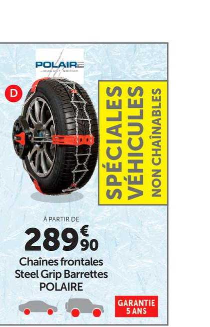 chaînes frontales steel grip barrettes polaire