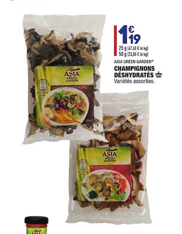 champignons déshydratés asia green garden
