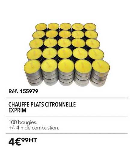chauffe plats citronnelle exprim