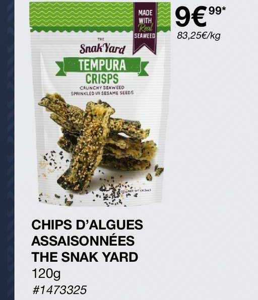 chips d'algues assaisonnées the snak yard