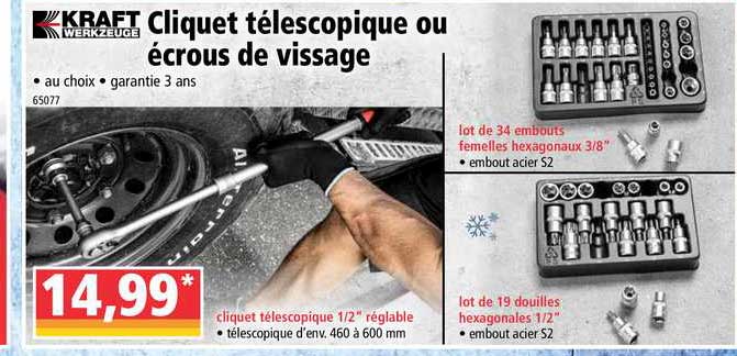 cliquet télescopique ou écrous de vissage kraft