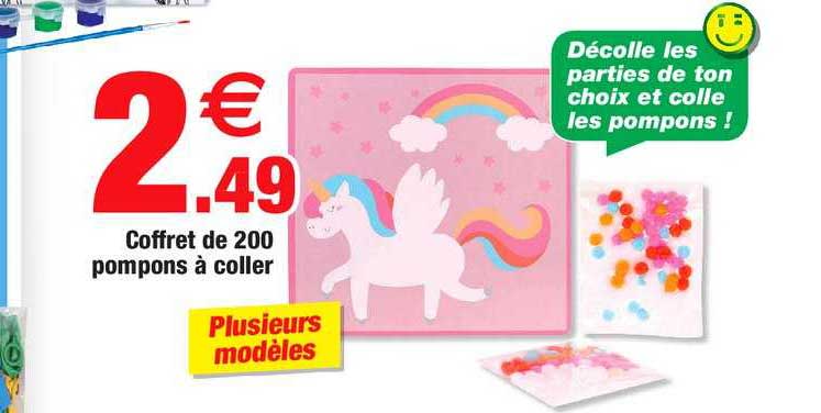 coffret de 200 pompons à coller