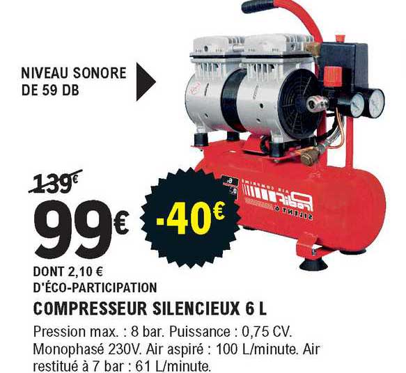 Compresseur Silencieux 6l