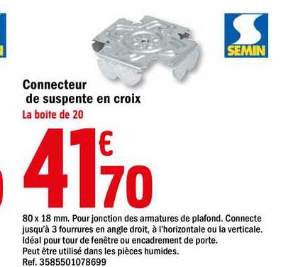 connecteur de suspente en croix semin