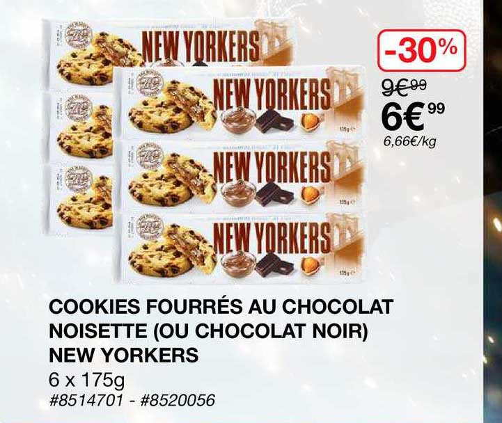 cookies fourrés au chocolat noisette (ou chocolat noir) new yorkers