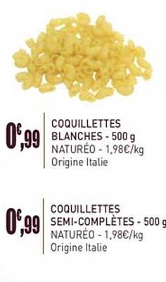 coquillettes blanches coquillettes semi complètes