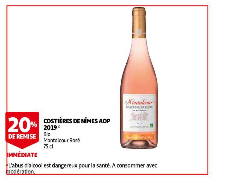 costières de nîmes aop 2019 bio montalcour rosé