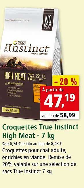 croquettes true instinct hight meat - 7 kg