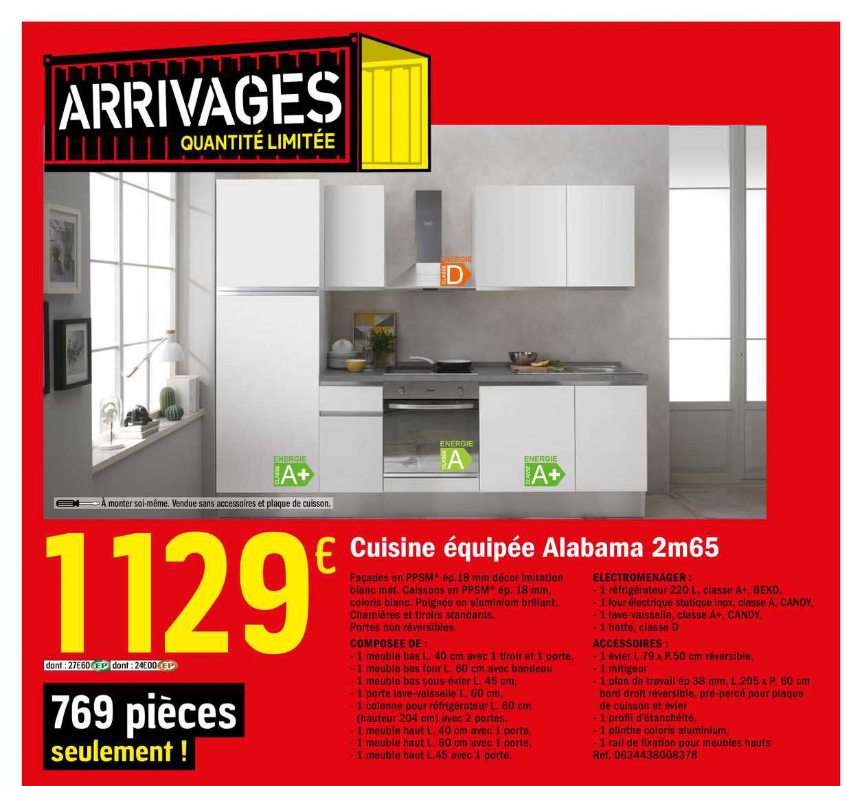 cuisine équipée alabama 2m65
