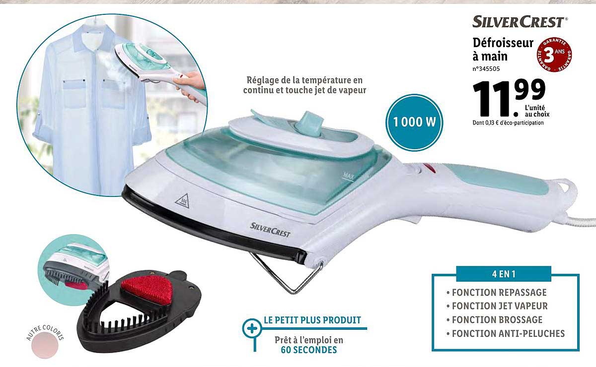 défroisseur à main silver crest