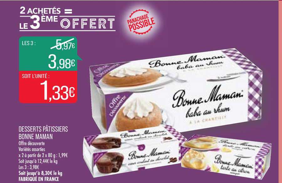 desserts pâtissiers bonne maman