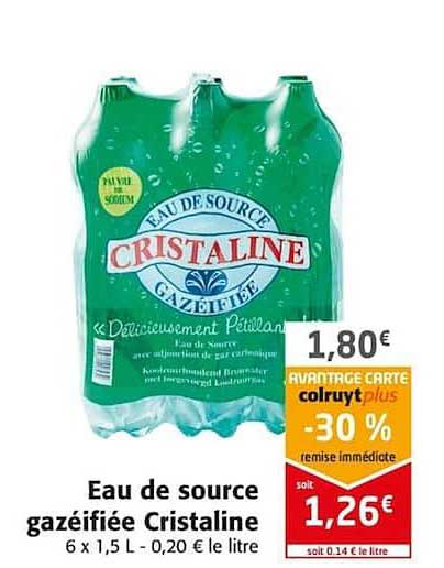 eau de source gazéifiée cristaline