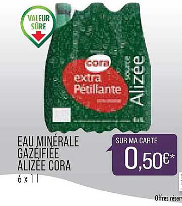 eau minérale gazéifiée alizée cora