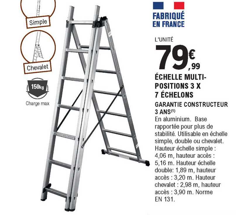 échelle multi-positions 3x 7 échelons