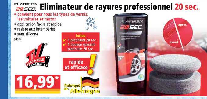 éliminateur De Rayures Professionnel Platinum 20 Sec