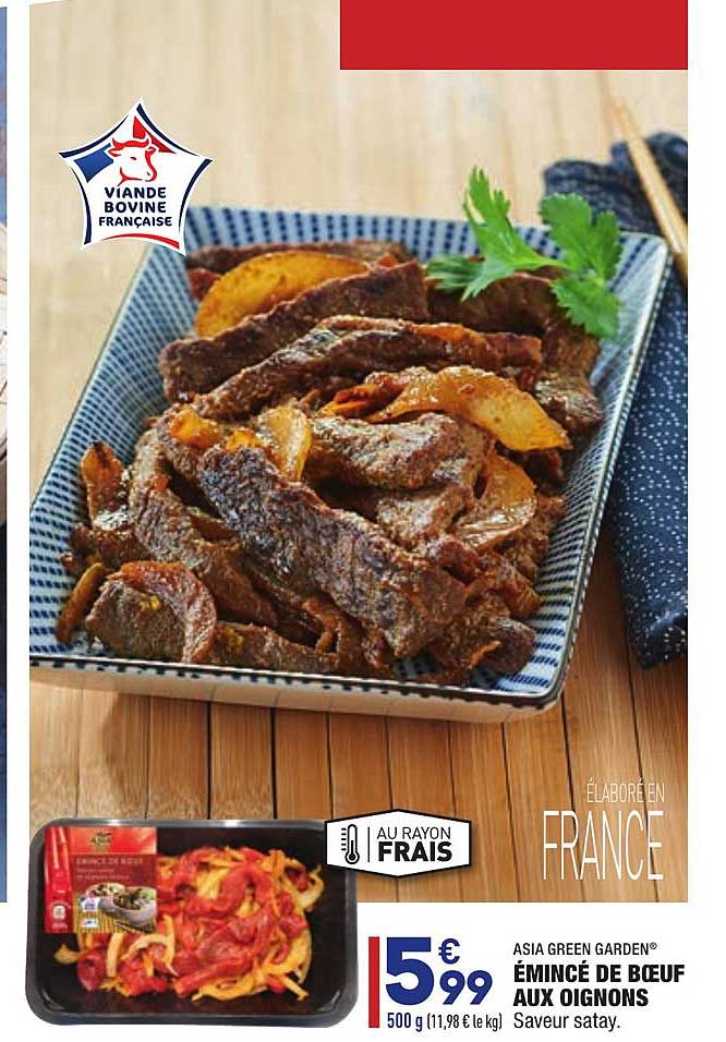 émincé de bœuf aux oignons asia green garden