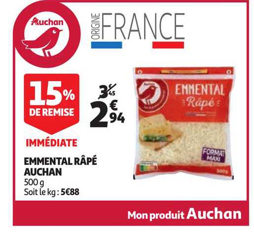 Emmental Râpé Auchan