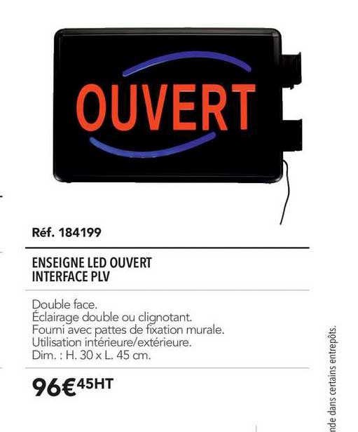 enseigne led ouvert interface plv