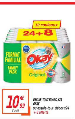 Essuie-tout Blanc X24 Okay