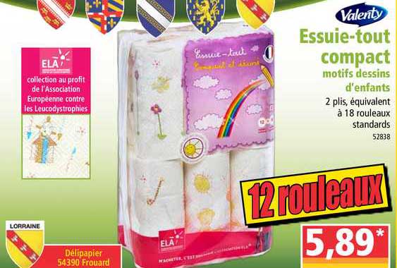essuie-tout compact motifs dessins d'enfants valenty