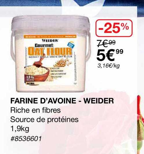farine d'avoine - weider