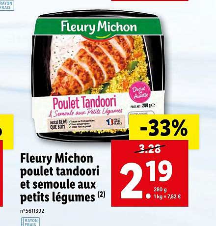 fleury michon poulet tandoori et semoule aux petits légumes