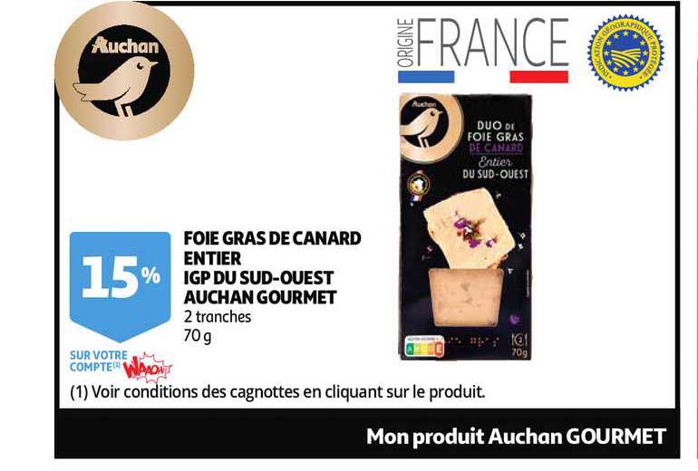 foie gras de canard entier igp du sud-ouest auchan gourmet