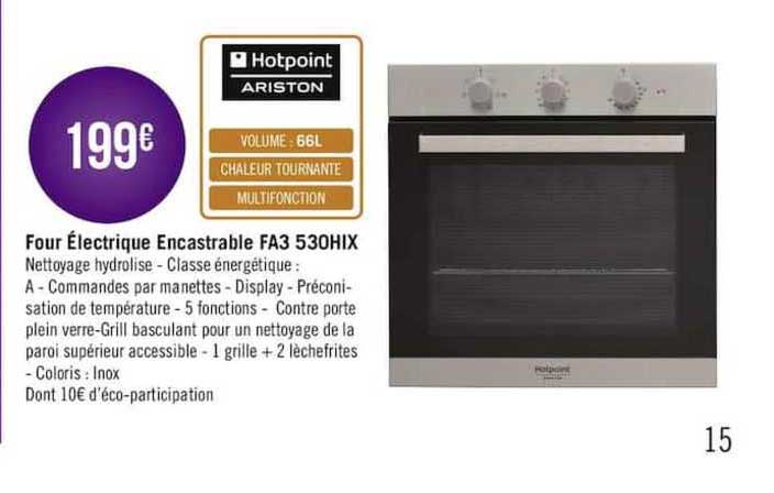 four électrique encastrable fa3 530hix hotpoint ariston