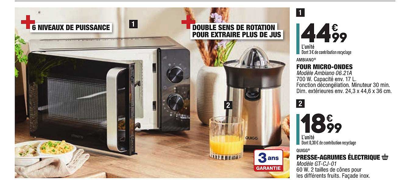 four micro-ondes , presse-agrumes électrique