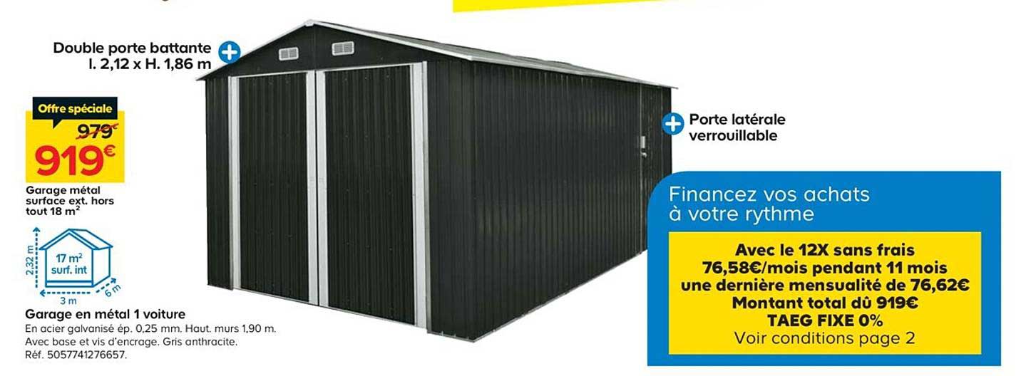 Garage En Métale 1 Voiture