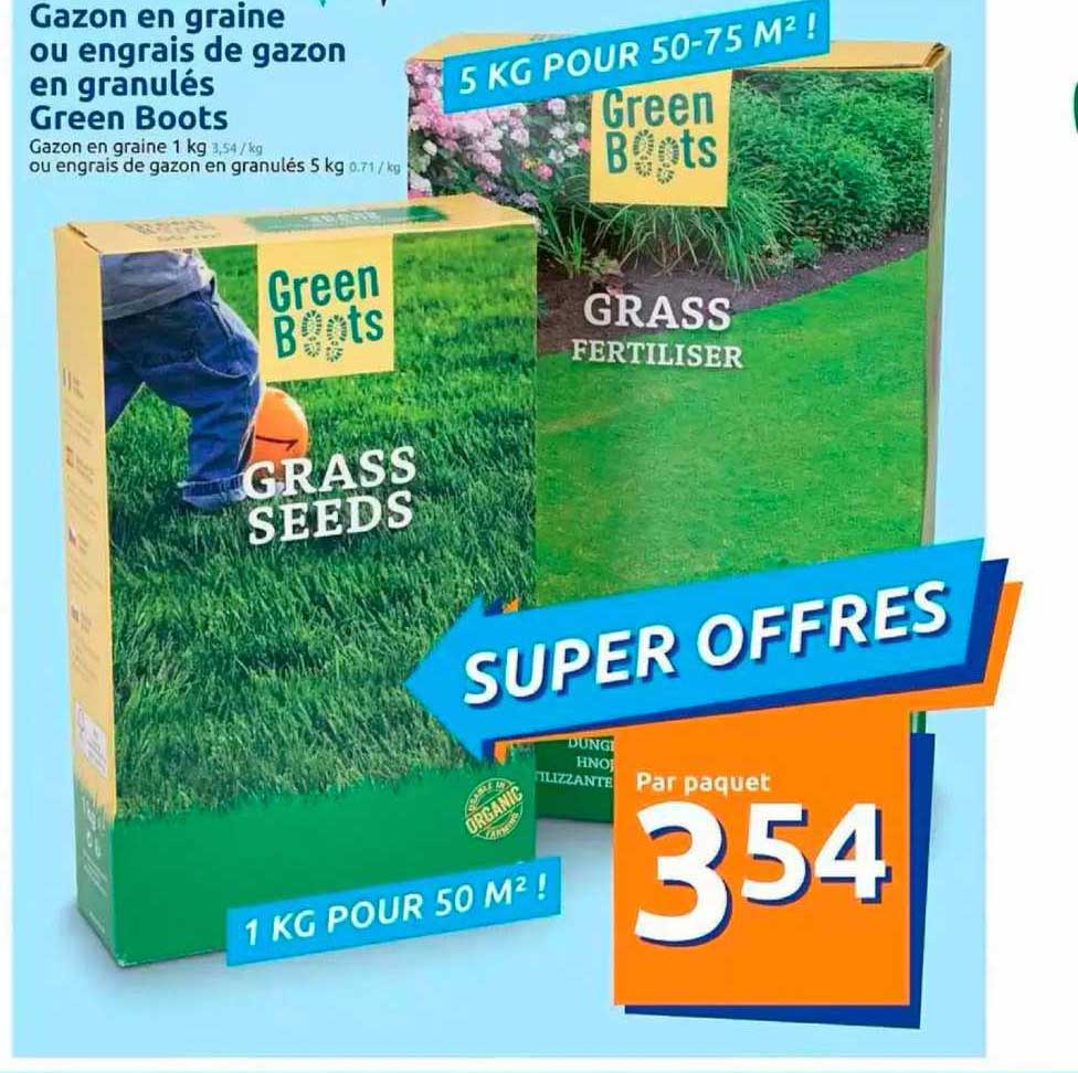 gazon en graine ou engrais de gazon en granulés green boots