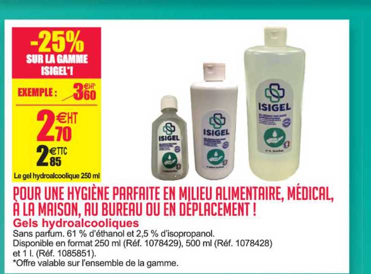 gel hydroalcooliques isigel