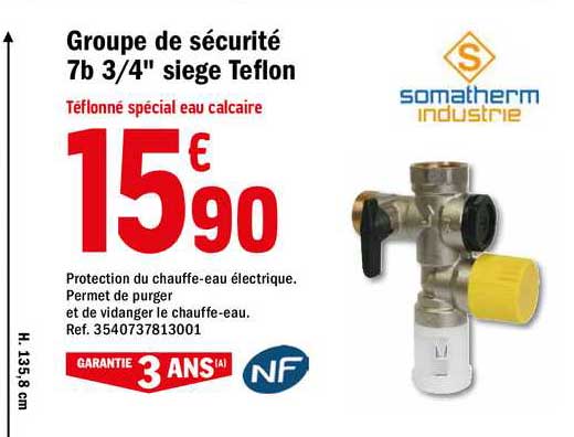 groupe de sécurité 7b 3-4" siege teflon