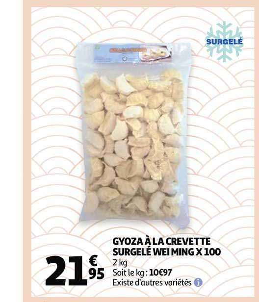 gyoza à la crevette surgelé wei ming x100