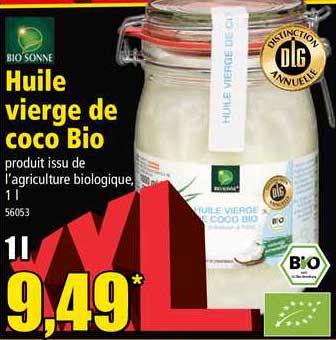 huile vierge de coco bio bio sonne