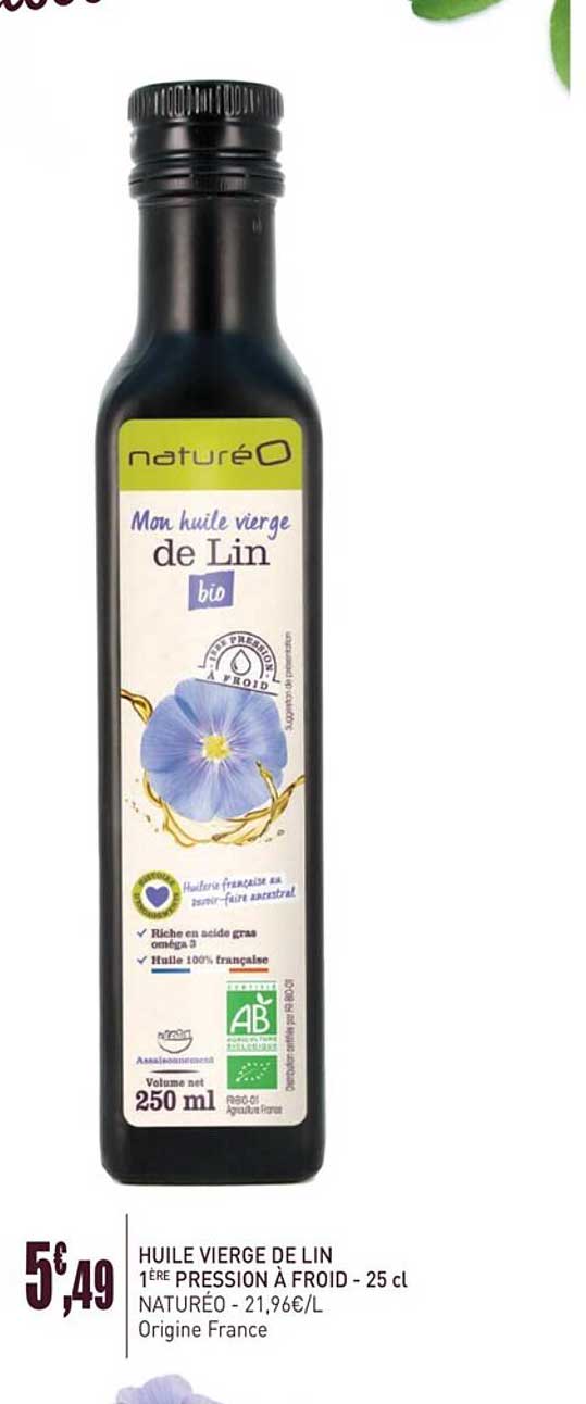 huile vierge de lin 1ère pression à froid