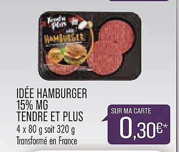 idée hamburger 15% mg tendre et plus