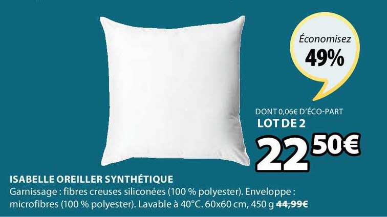 isabelle oreiller synthétique